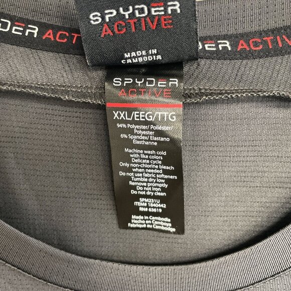 NEW Spyder Active Men's XXL Gray Short Sleeve Performance T-Shirt Polyester - Picture 7 of 8